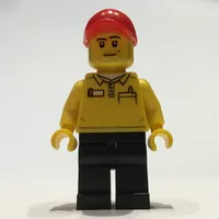 LEGO Store Employee, LEGO Logo on Back, Red Cap, Stubble