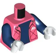 Torso, Jacket with Diamond Pattern, Dark Blue Shirt print, Dark Blue Arms, White Hands