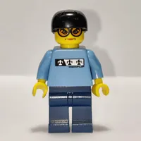 Skateboarder, Medium Blue, Black Helmet