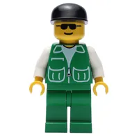 Man, Green Jacket, Green Legs, Black Cap, Sunglasses