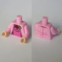 Torso Jacket with Dark Pink Dress Print (Dolores Umbridge), Bright Pink Arms, Light Nougat Hands