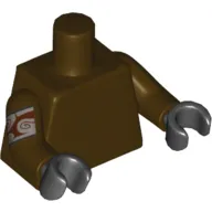 Torso Plain, Dark Brown Arms with Silver Band Print, Black Hands