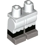 Hips with White Legs and Black Boots Pattern with Dress/Ruffles, Silver Feet