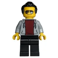 Light Bluish Grey Torso, Black Legs, Black Hair, Sunglasses