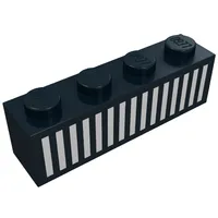 Brick 1 x 4 with White Grill Print