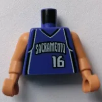 Torso Basketball Jersey, Sacramento Kings '16' Print, Long One Piece Arms Nougat (NBA)