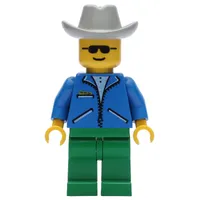 Man - Blue Jacket, Green Legs, Light Grey Cowboy Hat