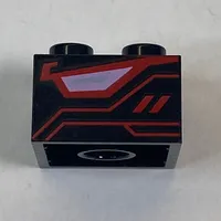 Brick 2 x 2 with Red Digital Eye on Both Sides Print