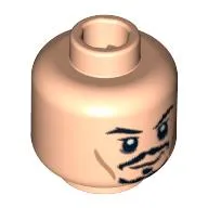 Minifig Head Captain Jack Sparrow, Moustache Smiling / Scared Print