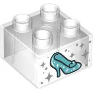 Duplo Brick 2 x 2 with Glass Slipper print