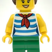 White Torso, Green Legs, Reddish Brown Hair, Female