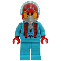 Stunt Rider, Medium Azure Jumpsuit, Red Helmet
