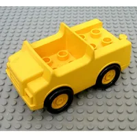 Duplo Car with 2 x 2 Studs and Yellow Base and Hubs