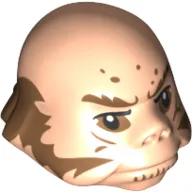 Minifig Head Special, Ugnaught with Medium Nougat Sideburns Print