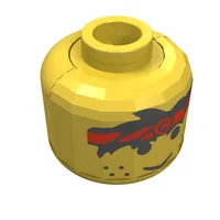 Minifig Head Aquanaut / Soccer Player, Headband Red and Freckles Print