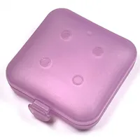 Clikits Container Box, Square with 2 x 2 Holes Arrangement - Hinged