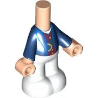 Microdoll Body Pants White with Dark Blue Jacket, Light Nougat Hands print