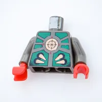 Torso Stingray Dark Turquoise, Black, and Gold Print, Dark Gray Arms, Red Hands