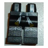 Hips and Black Legs with White Sash Belt with Gold Ends, White Knee Ties Print