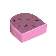 Tile 1 x 1 Half Circle with Sprinkles print