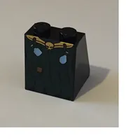 Slope 65° 2 x 2 x 2 with Bottom Tube and Gold Skull and Potions Belt and Dark Green Skirt Print