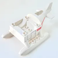 Duplo Helicopter Base 6 x 11 x 3 with Skids - Tail with Integrated Narrow Winch Holder 'HAROLD' Print