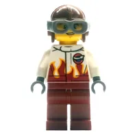 Pilot, White and Dark Red Jumpsuit, Helmet with Goggles