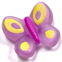 Clikits Icon, Butterfly 2 x 2 with Pin, Purple Body & Yellow Wings Print