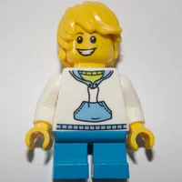 Kid, White Torso, Dark Azure Legs, Yellow Hair