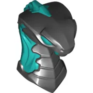 Minifig Head Special, Snake with Dark Turquoise Flames, Eyes Pattern