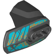 Large Figure Limb Cover, Size 4, Armor with Ball Joint Socket with Medium Azure Stripes and Orange Spots Beast Scales Print