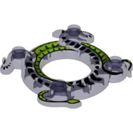 Ring 4 x 4 with 2 x 2 Hole and 2 Intertwined Snakes with Lime Green Print (Ninjago Spinner Crown)