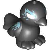 Animal, Bird, Two Feet with Black Beak, White Eyes and Light Blue Feathers print