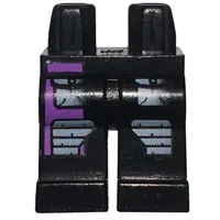 Hips and Black Legs with Gray Pockets and Purple Stripe Print (Radia)