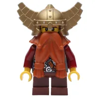 Dwarf, Dark Orange Beard, Metallic Gold Winged Helmet