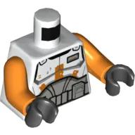 Torso Armor, Clone Trooper, Orange Markings print (Commander Cody), Orange Arms, Black Hands