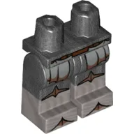 Hips with Pearl Titanium Legs and Flat Silver Boots Pattern with Silver and Copper Pointed Armor Panels Print