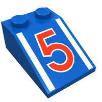 Slope 33° 3 x 2 with Red "5" and White Stripes Print