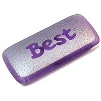 Clikits Icon, Rectangle 3L with Pin, Silver 'Best' Print