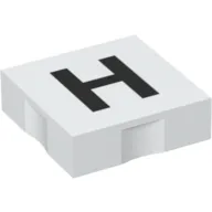 Duplo Tile 2 x 2 with Capital 'H' Print