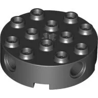 Brick Round 4 x 4 with 4 Side Pin Holes and Center Axle Hole