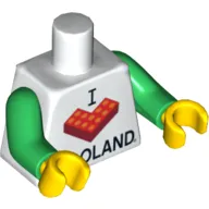 Torso I 'L Brick' LEGOLAND Print, Yellow Arms and Hands