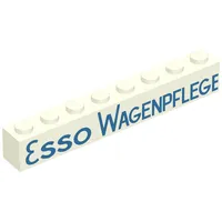 Brick 1 x 8 with 'ESSO WAGENPFLEGE' Blue Print