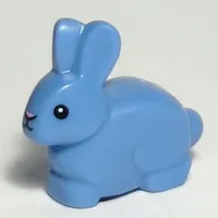 Animal, Rabbit / Bunny with Black Eyes and Mouth - Pink Nose Print