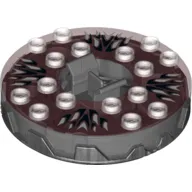 Turntable 6 x 6 Round Pearl Titanium Base Serrated with White Print (Ninjago Spinner)