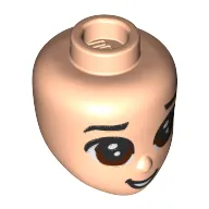 Minidoll Head Reddish Brown Eyes, Open Mouth