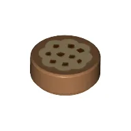 Tile Round 1 x 1 with Cookie Print