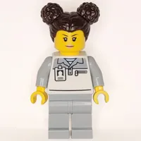 Garage Worker, White/Light Bluish Grey Suit, Dark Brown Hair