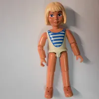Belville Figure Articulated Elbows, Child, Female, Light Yellow Hair, White Swimsuit with Blue Stripes