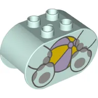 Duplo Brick 2 x 4 x 2 Rounded Ends with Hippo Body and Ball Print